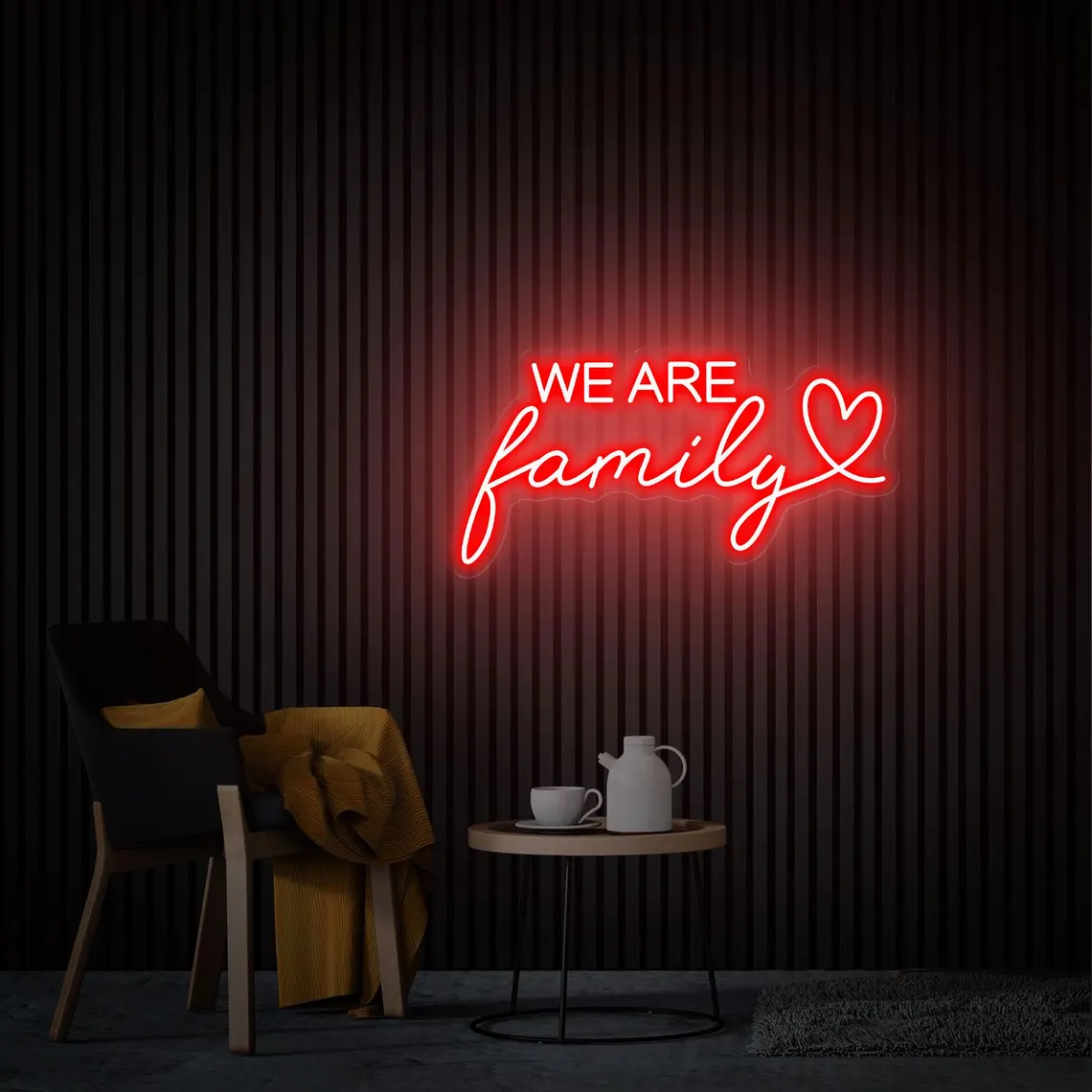 We Are Family Neon Sign, Family Neon Wall Art