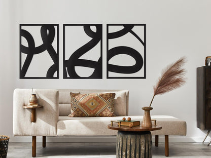Modern Abstract Wall Decor, 3 Pieces Abstract Wall Art, Modern set of 3 wall art, Home Decor Wall Art