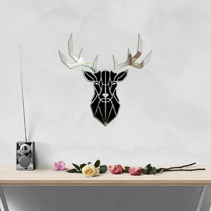 Deer Head Acrylic Mirror Wall Décor
