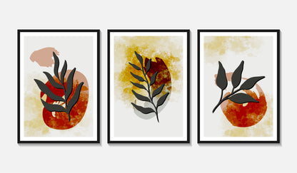 Terra & Leaf – Boho Botanical Canvas Set of 3
