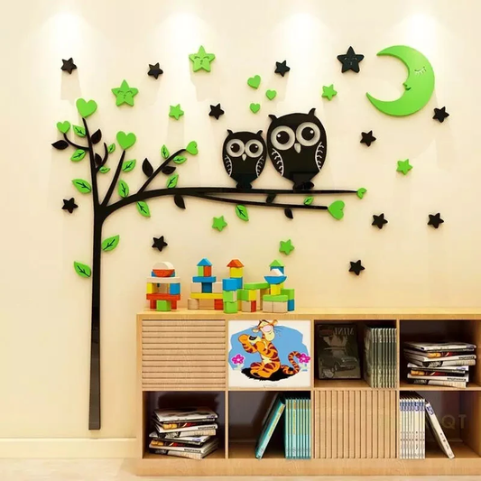 Enchanting Owl Tree Wall Art