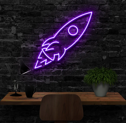 Rocketship Neon Sign