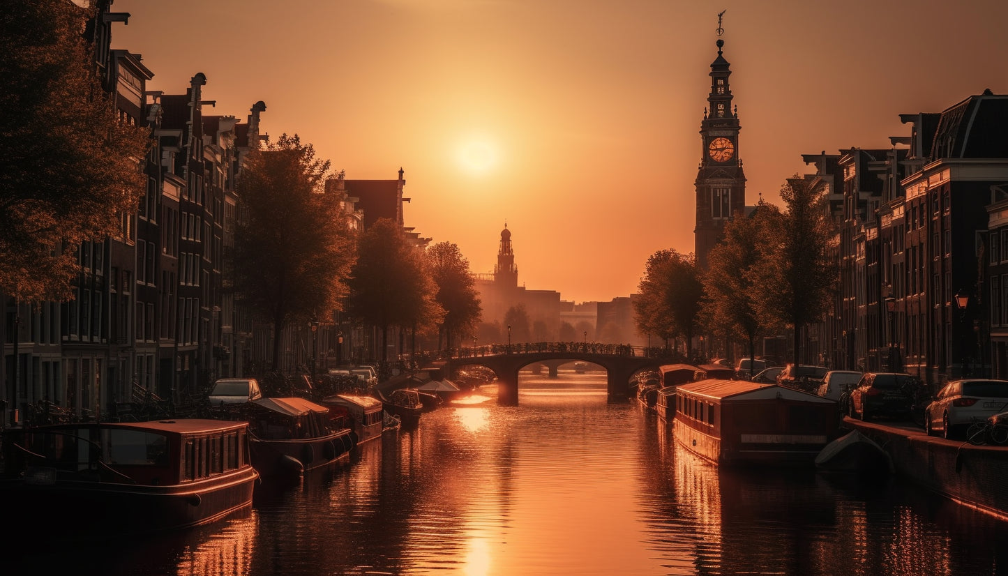 Amsterdam Canal Sunset