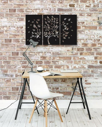 AmericanElm Autumn Tree Design 3 Pieces Decorative Acrylic Wall Decoration Art