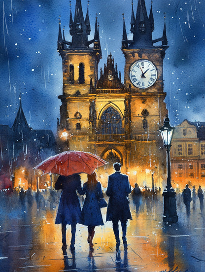 Rainy Night in Prague