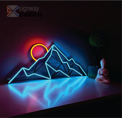 Mountain neon wall art landscape Neon Sign neon art, Mountain Art Light Sign